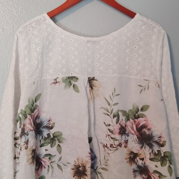 Terzo Millennio Made In Italy Floral Blouse 2X - Picture 8 of 13
